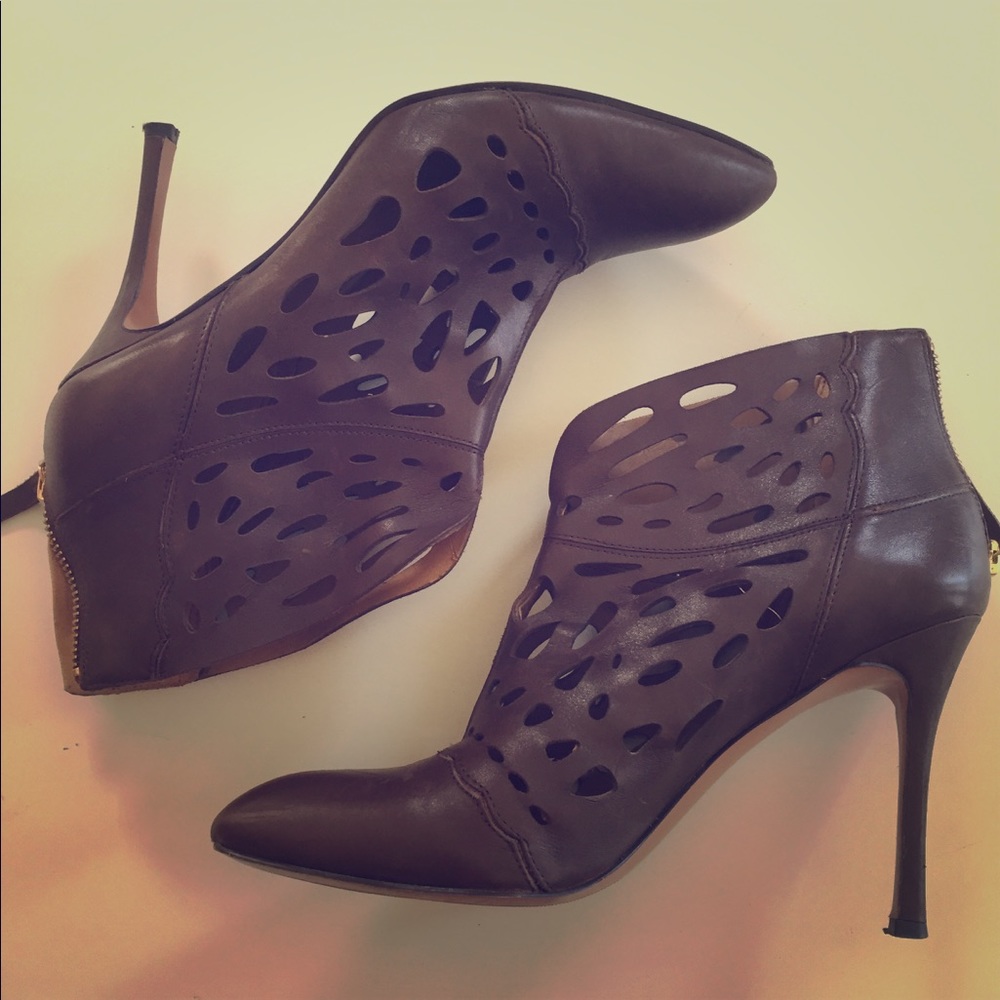 Nine West laser cut booties